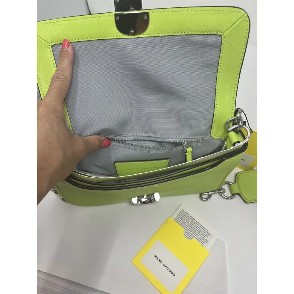 Marc Jacobs The J Green Glow Smooth Leather Shoulder Crossbody Handbag Purse - Picture 12 of 13